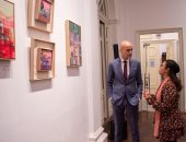 قنصل فرنسا بالإسكندرية يفتتح معرض لوحات فنية بالمعهد الفرنسى 