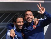 أجواء الفرح تسود مران الأهلى بعد ثلاثية الزمالك.. صور