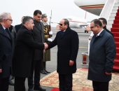 أول زيارة لرئيس مصرى منذ استقلالها.. الرئيس السيسي يصل أرمينيا 