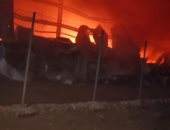 حريق بمصنع أحذية شرق محافظة بورسعيد.. صور