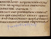 الكشف عن نص مخفى ونقوش محفورة في كتاب دينى من القرن الثامن ببريطانيا