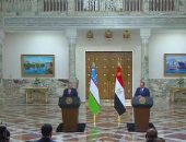 بدء المؤتمر الصحفى بين الرئيس السيسي ورئيس أوزبكستان بقصر الاتحادية