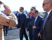 الرئيس السيسى يصل مقر اصطفاف المعدات المشاركة فى تنمية وإعمار سيناء