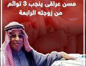50 سنة حرمانا من الأبناء.. مسن عراقى ينجب 3 توائم من زوجته الرابعة.. فيديو