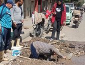محافظة الجيزة: إصلاح كسر بماسورة مياه فى العمرانية