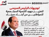 توجيهات الرئيس السيسي لتعزيز جهود التنمية المجتمعية للمواطنين من أبناء سيناء (إنفوجراف)