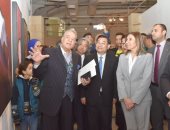 وزيرة الثقافة ونظيرها الصينى يفتتحان معرض "التقاء الفنانين فى طريق الحرير" بقصر الفنون