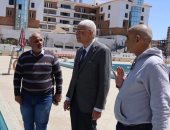 رئيس جامعة المنوفية يتابع أعمال صيانة حمام السباحة الأولمبى