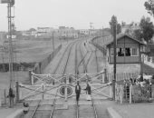شاهد .. صورة نادرة لمزلقان محطة قطار الجيزة عام 1906