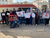 100 شخص يتبرعون بالدم فى حملة الاتحاد المصرى لطلاب صيدلة بنى سويف