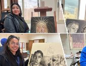 طلاب التربية النوعية يعبرون عن أفكارهم بالفن .. "الروح الشريرة" ومراحل العمر الأخيرة لوحات فنية تظهر إبداع شباب الجامعات.. طالبة تعبر عن الجوع والفقر فى رسمة بالفحم.. ولوحة بالرصاص تعبر عن صعوبة الفقد.. صور