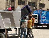 حى الهرم يشن حملة مكبرة لرفع إشغالات المقاهى والمحال بقطاع المنشية