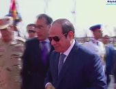 الرئيس السيسى يصل مقر افتتاح مجمع مصانع إنتاج الكوارتز بالعين السخنة