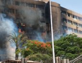 السيطرة على حريق داخل مبنى جهاز 15 مايو.. صور