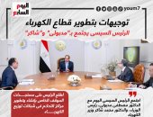 توجيهات بتطوير قطاع الكهرباء.. الرئيس السيسى يجتمع بمدبولى وشاكر.. إنفوجراف