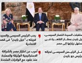 الرئيس السيسى والسيدة قرينته يرحبان بـ"جيل بايدن" فى زيارتها إلى مصر (إنفوجراف)