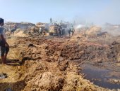 السيطرة على حريق فى مزرعة ماشية بقرية الدير في بنى سويف