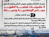 3 مشروعات ضخمة لتطوير ميناءى الإسكندرية ودمياط.. إنفوجراف 