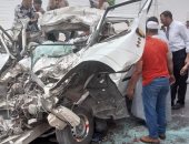 إصابة شخصين  فى حادث انقلاب سيارة على الطريق الصحراوى الغربى بجهينة سوهاج
