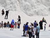 جبال الملح تستقبل مئات الزائرين ثانى أيام العيد للاستمتاع بجمال الطبيعة ببورفؤاد