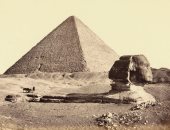 مصر فى الفن.. صورة فرانسيس فريث لـ الهرم الأكبر وأبو الهول من القرن الـ 19