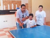 أطفال التوحد بشباب كفر الشيخ فى تدريب خاص لتنس الطاولة ضمن مبادرة نتوحد من أجلهم
