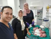 ولادة طبيعية لـ3 توائم بصحة جيدة فى مستشفى الباجور بالمنوفية