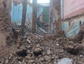 انهيار منزل مكون من طابقين بقرية الدوية فى بنى سويف