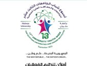 "الجمهورية الجديدة٠٠ حلم وطن".. تميمة وشعار جامعة حلوان بأسبوع شباب الجامعات الثالث عشر بمشاركة 24 جامعة.. تنظيمه لمواصلة الدعم وتحقيق التواصل بين شباب الجامعات ضمن استراتيجية الدولة.. وهذه قائمة المسابقات