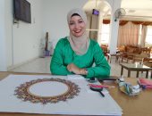 رحلة "شيماء" من التعليم الفنى للمعارض الدولية فى فنون الزخرفة الإسلامية.. فيديو وصور