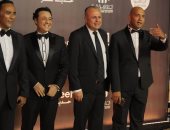 عمرو الفقى وجمال صلاح على السجادة الذهبية فى مهرجان الدراما