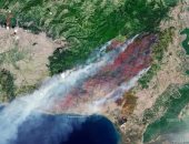 الأقمار الصناعية توضح استمرار حرائق الغابات فى اليونان