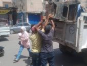 حملة إزالة إشغالات وتحرير محاضر مخالفات بمدينة الشهداء فى المنوفية 