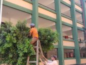 نظافة وصيانة وزراعة أشجار ومتابعة حالة المرافق العامة بمدارس كفر الشيخ