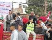 مسيرات تجوب شوارع المنصورة احتفالا بنصر أكتوبر ومطالبة السيسي بالترشح.. صور