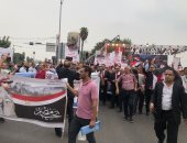 معلمو الجيزة يحتشدون بميدان الجلاء لمناشدة السيسى بالترشح للانتخابات الرئاسية