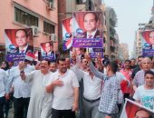 مسيرة حاشدة لأهالى ديرب نجم بالشرقية للاحتفال بنصر أكتوبر ومطالبة الرئيس السيسي بالترشح
