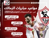 مواعيد مباريات الزمالك بدورى مجموعات كأس الكونفيدرالية.. إنفو جراف