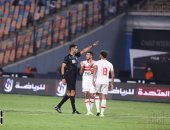 طرد محمد عواد فى مباراة الزمالك والبنك الأهلى وخروج الجزيرى
