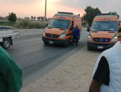 إصابة شخص صدمته سيارة أثناء عبوره للطريق فى الهرم