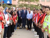رئيس جامعة المنوفية يتابع حملة التبرع بالدم للفلسطينيين بمجمع الكليات النظرية