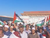 مسيرة تضامنية مع شعب فلسطين بميدان محطة أسوان.. صور