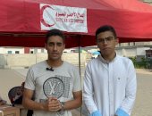 3 فرق من متطوعي الهلال الأحمر، بمحافظة الدقهلية داخل الحرم الجامعي لجمع الدعم للشعب الفلسطيني