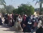 طلاب طب بيطرى جامعة المنيا ينظمون وقفة لتأييد موقف مصر الداعم للفلسطينيين