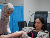حملة للتبرع بالدم فى جامعة الجلالة لدعم الفلسطينيين
