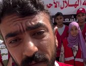 أحمد العوضى يشارك فى فريق متطوعي الهلال الأحمر لمساندة غزة