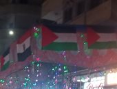 أعلام مصر وفلسطين تزين مولد الدسوقي بكفر الشيخ تضمانا مع الشعب الفلسطيني