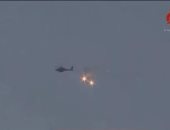 طائرة أباتشى إسرائيلية تقصف قطاع غزة أثناء بث القاهرة الإخبارية