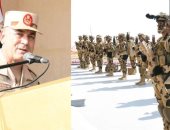 الفريق أسامة عسكر يشهد تنفيذ الجيش الثانى الميدانى لأحد الأنشطة التدريبية