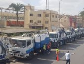 اصطفاف 57 سيارة ومعدة لشركة مياه كفر الشيخ للوقوف على جاهزيتها لاستقبال فصل الشتاء